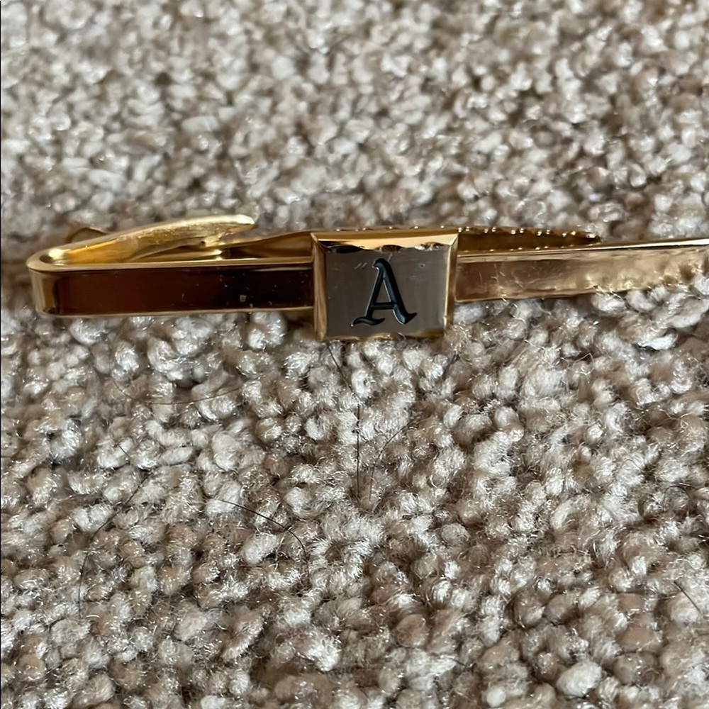 Gold Initial “A” Tie Clip